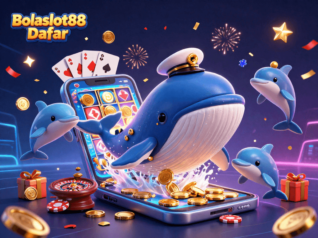 Engage with Bolaslot88 Daftar as a whale breaches through coins, enhancing your casino journey.