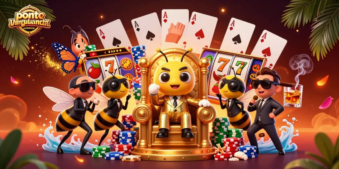 Experience thrilling slots with pontoevirgulanoticias featuring a cartoon mob boss amidst vibrant 3D game elements.