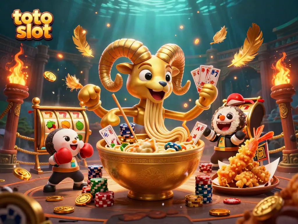 Engage in winning strategies with toto slot illustrated in a vibrant casino scene.