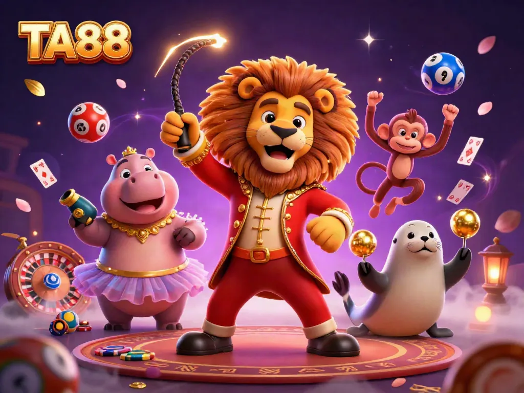 Experience thrilling moments with TA88's vibrant 3D casino illustration capturing games and excitement.