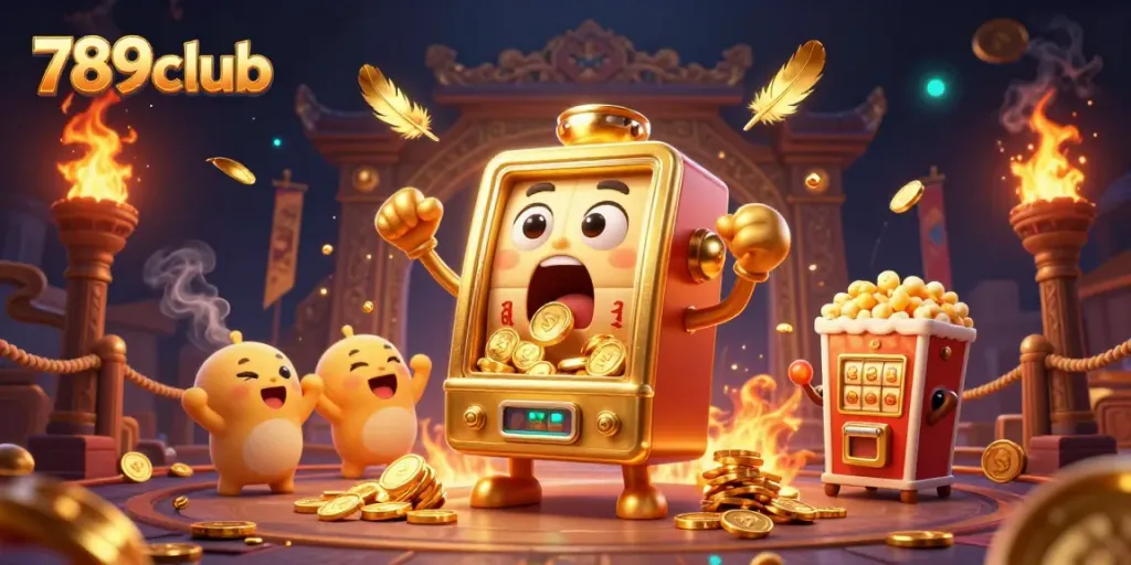 Experience 789club's winning thrills with a vibrant 3D slot machine jackpot scene.