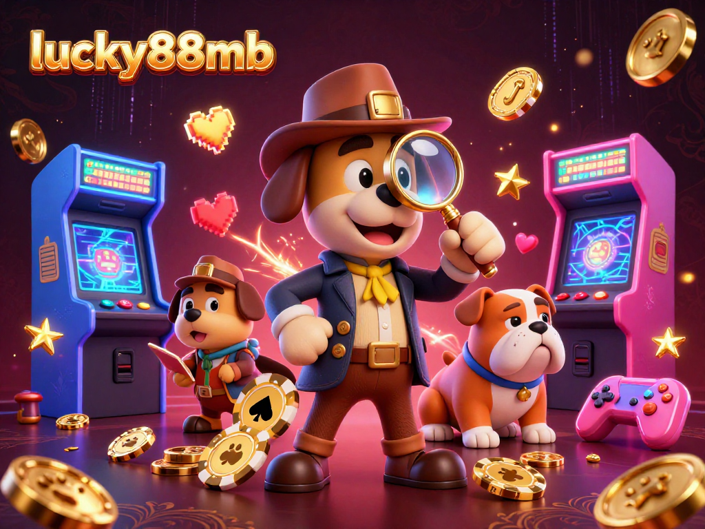 Engage with lucky88mb to uncover treasure clues in a vibrant casino-themed scene.