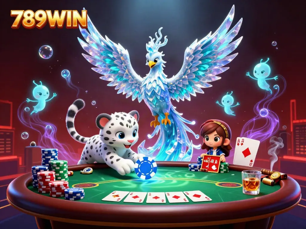 Engage with thrilling gameplay at 789WIN, showcasing poker dynamics and vibrant characters.