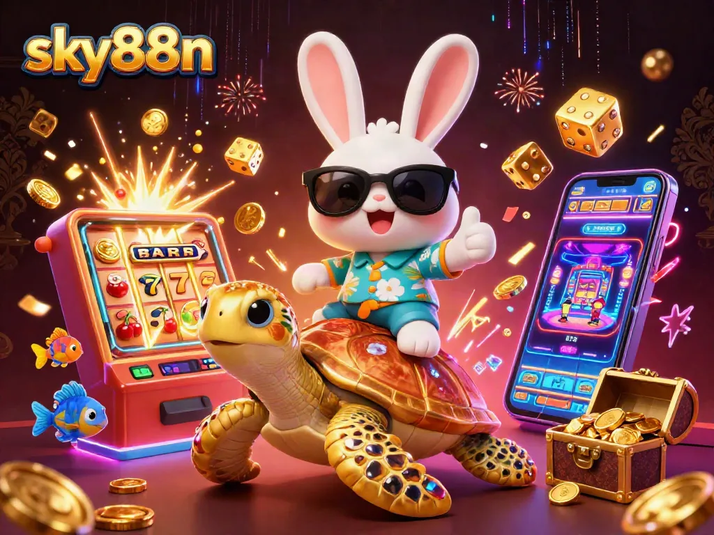 Win big at sky88n with a lucky rabbit, golden sea turtle, and abundant casino symbols!