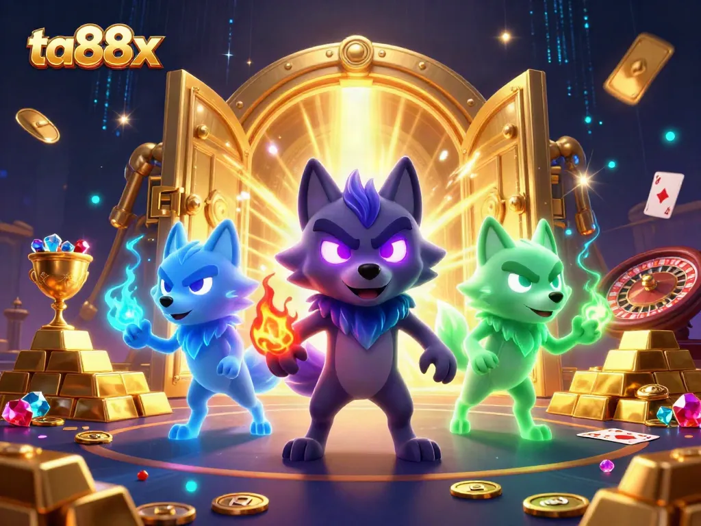 Experience thrilling gameplay at ta88x with a dynamic scene of ghostly wolves and live casino elements