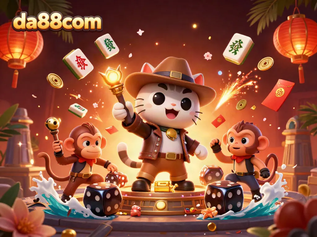 Engage with dynamic gameplay at da88com featuring playful characters and rich gambling-themed elements.