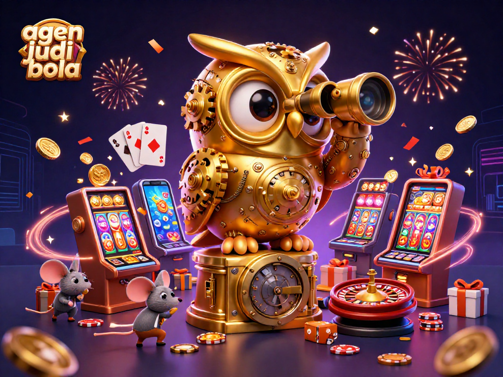 Bet on agen judi bola with excitement, featuring a vibrant 3D casino scene.