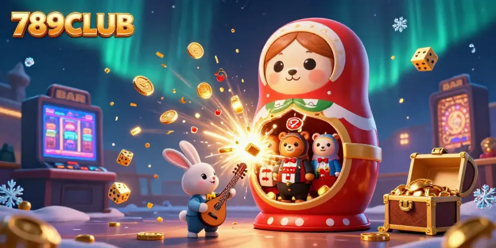 Experience thrilling casino excitement with 789CLUB featuring a vibrant 3D Matryoshka bear scene.