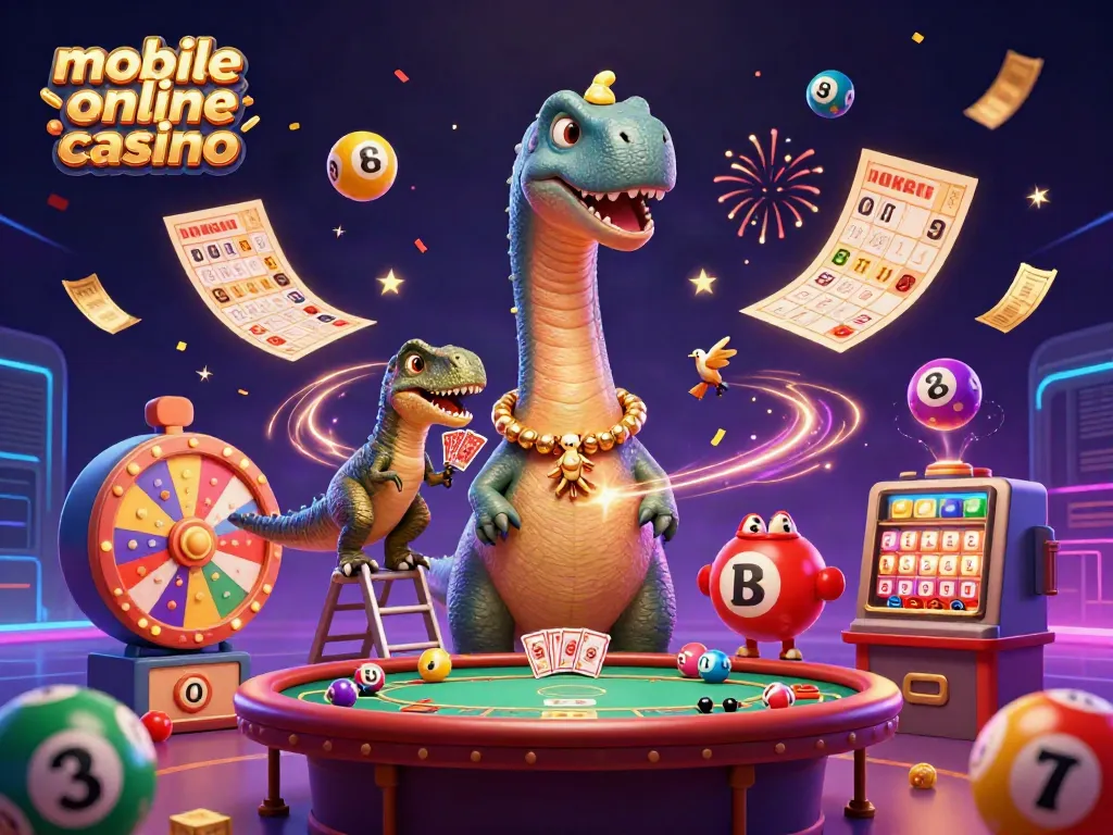 Experience thrilling action in a mobile online casino with vibrant characters and dynamic game elements.
