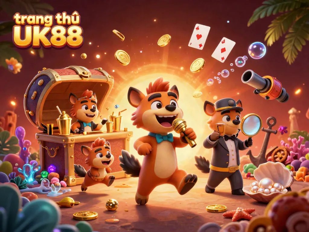 Experience the excitement at trang chủ UK88's vibrant casino scene with animated hyenas.