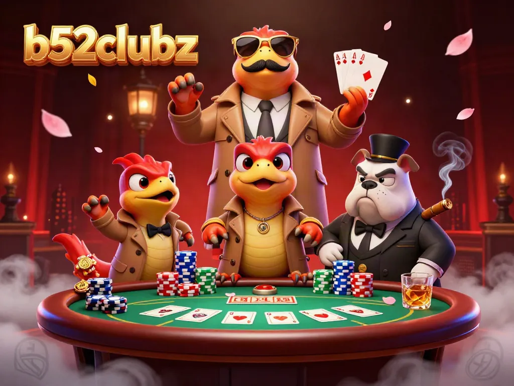 Engage in thrilling gameplay at b52clubz with animated raptors and a vigilant bouncer.