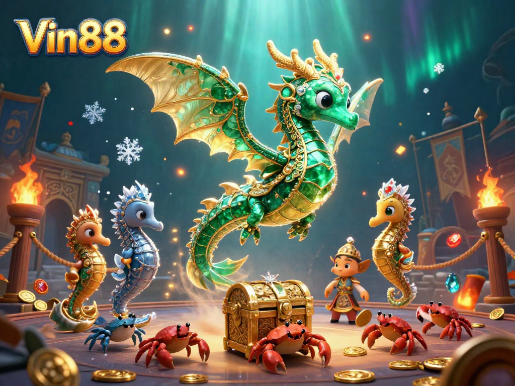 Experience thrilling bets at Vin88 in an enchanting underwater casino scene.