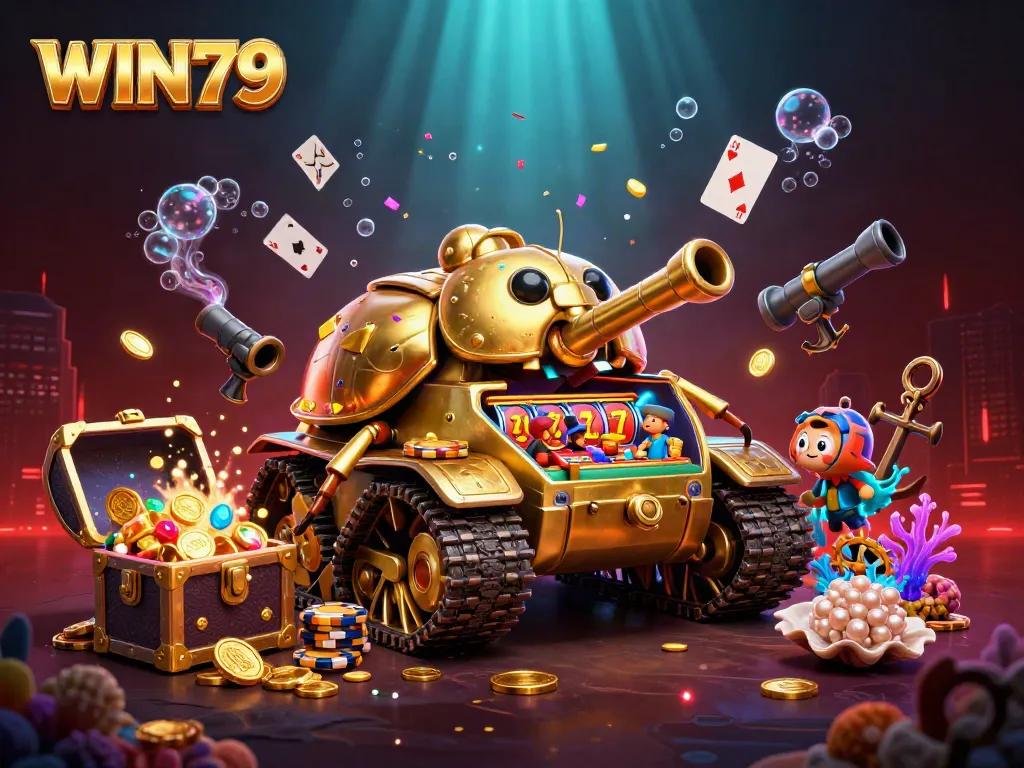 Experience thrilling gameplay at WIN79 with a vibrant miniature casino captured in stunning 3D.