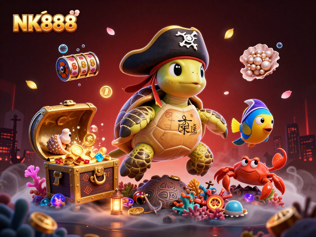 Engage in thrilling gameplay at NK888, featuring vibrant casino elements and underwater adventure.