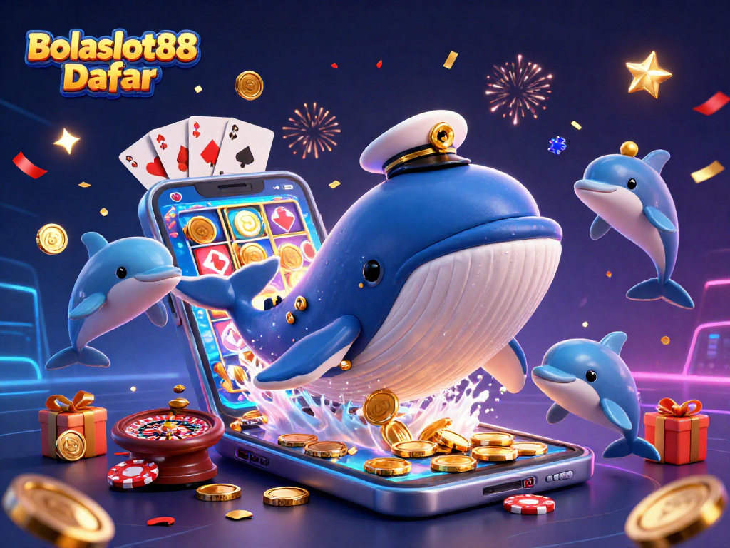 Engage with Bolaslot88 Daftar as a whale breaches through coins, enhancing your casino journey.